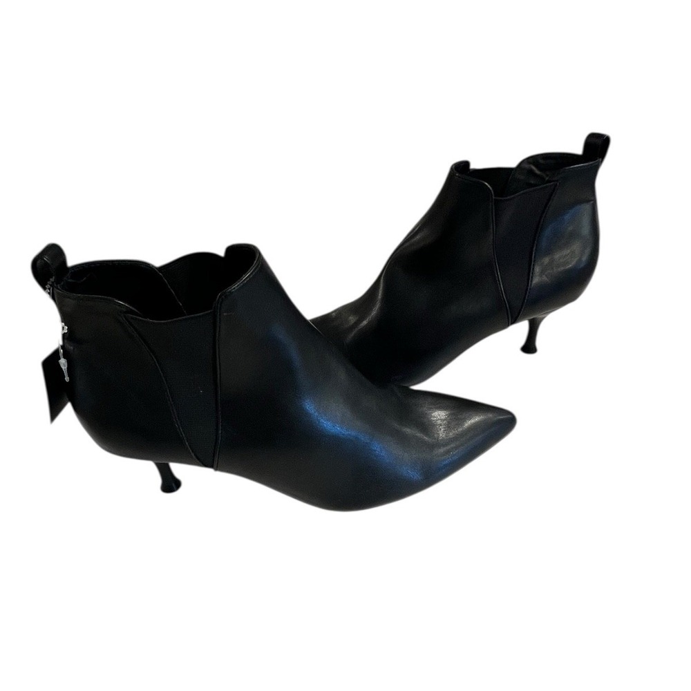 Rachel Zoe Women's Zippi Black Zip Heel Booties Size 7.5 M New